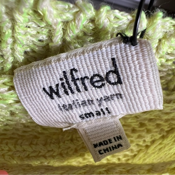 WILFRED ARITZIA sweater relaxed crewneck pullover green lightweight spring knit - Picture 4 of 11